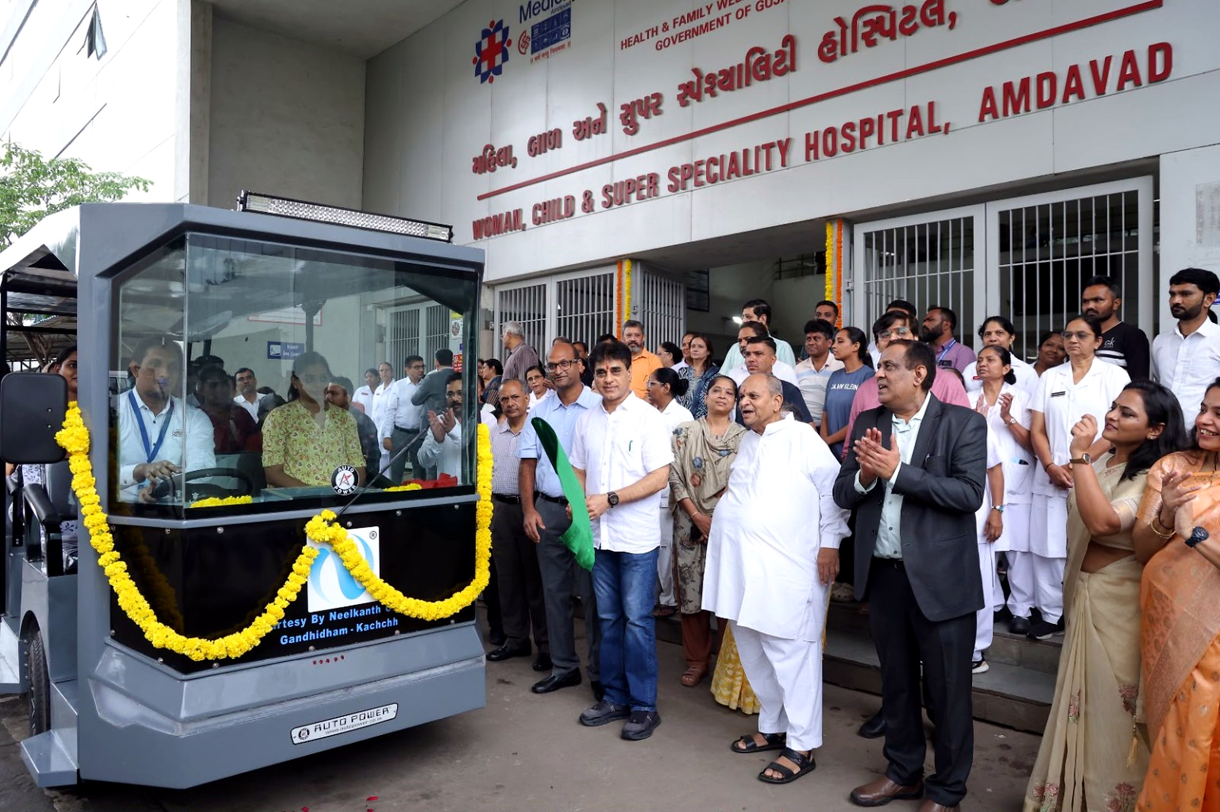Campus shuttle vehicle flag-off at Civil Hospital, Ahmedabad